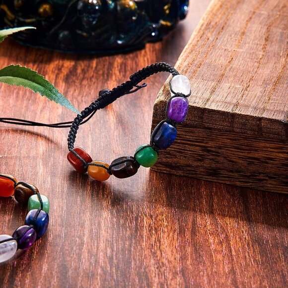4 Pcs 7 Colored Chakra Bracelets for Women Men Colored Chakra Bracelets for Gift - Picture 6 of 6